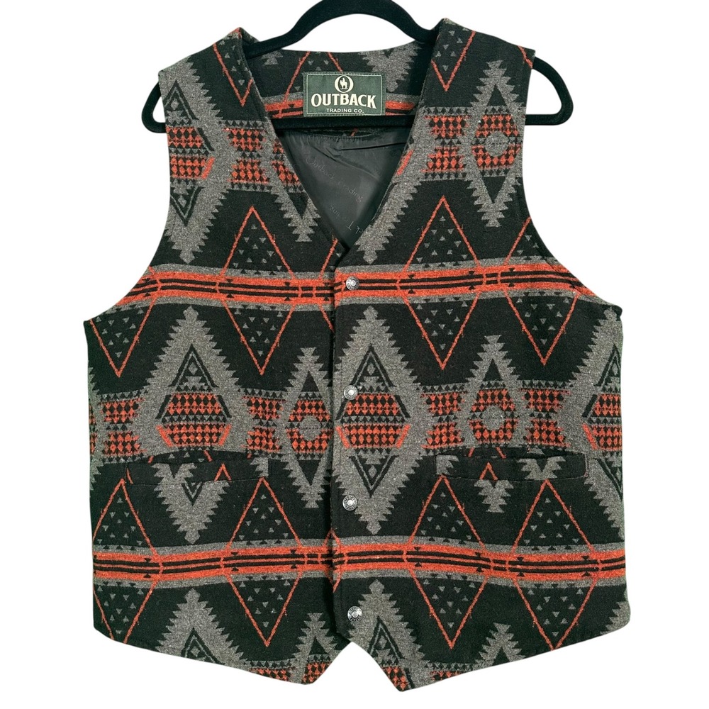 Outback Trading‎ Co Owen Vest 29737 Southwest Wool Blend Aztec Mens LG Western
